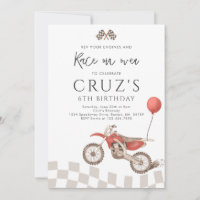 Red Dirt Bike Boy Motocross Racing Birthday Party 