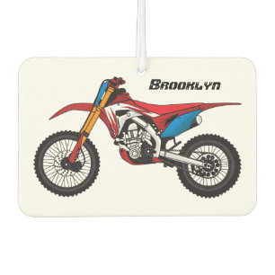 Red dirt bike motorcycle air freshener