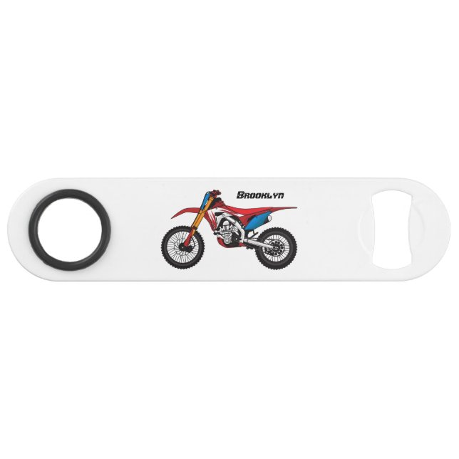 Red dirt bike motorcycle bar key (Front (Horizontal))