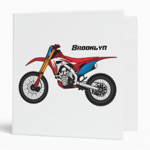 Red dirt bike motorcycle binder