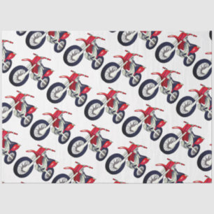 Red Dirt Bike Motorcycle Custom Colour Background Tissue Paper