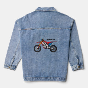 Red dirt bike motorcycle denim jacket