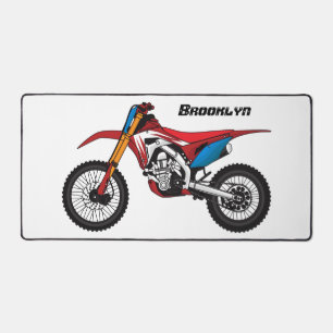 Red dirt bike motorcycle desk mat