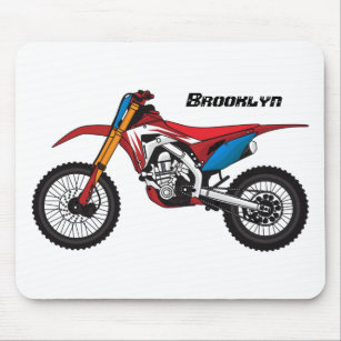 Red dirt bike motorcycle mouse pad
