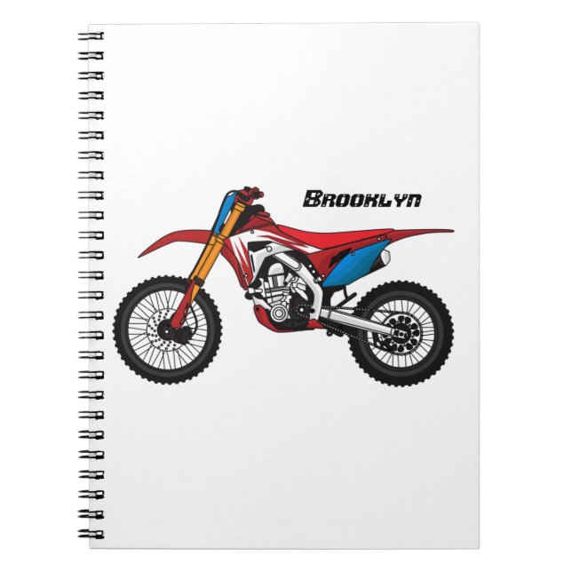 Red dirt bike motorcycle notebook (Front)