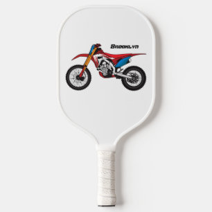 Red dirt bike motorcycle pickleball paddle