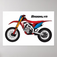 Red dirt bike motorcycle