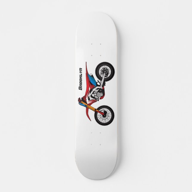 Red dirt bike motorcycle skateboard (Front)