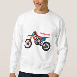 Red dirt bike motorcycle sweatshirt