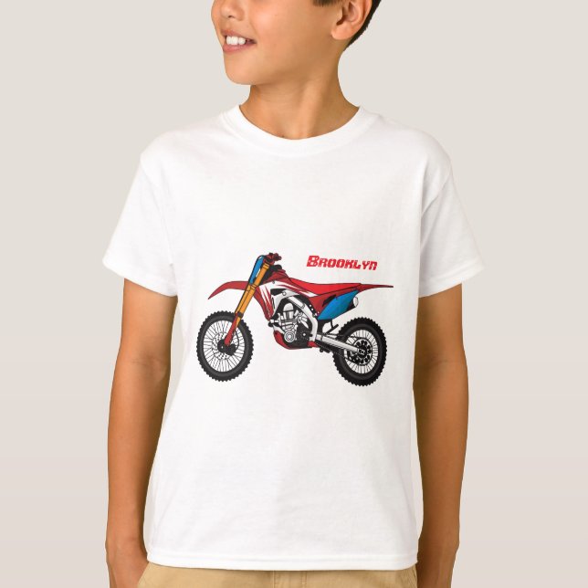 Red dirt bike motorcycle T-Shirt (Front)
