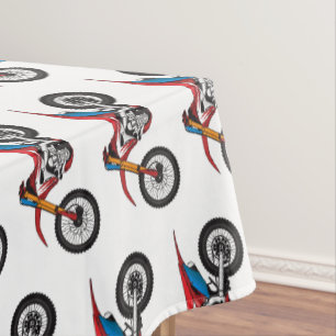 Red dirt bike motorcycle tablecloth