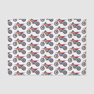 Red dirt bike motorcycle tissue paper