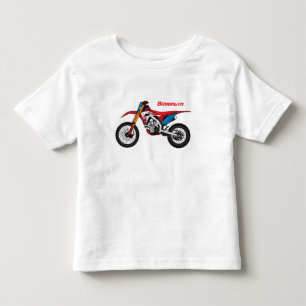 Red dirt bike motorcycle toddler t-shirt