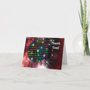 Red Disco Ball Merci Cartes