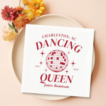 Red Disco Ball Retro Bachelorette Party