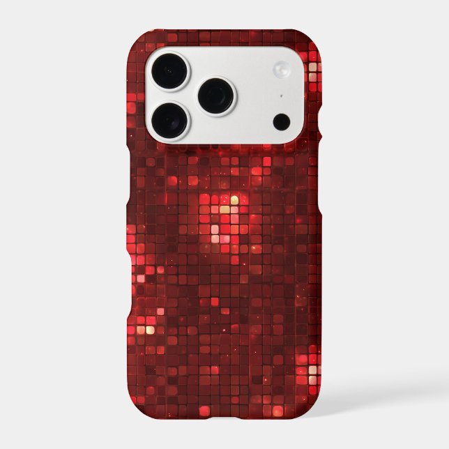 Red Disco Style Squares Valentine Pattern (Back)