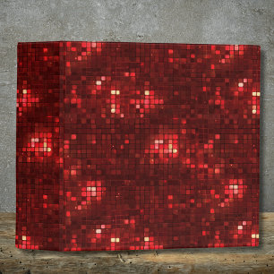 Red Disco Style Squares Valentine Pattern Binder
