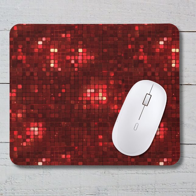 Red Disco Style Squares Valentine Pattern Mouse Pad (Creator Uploaded)
