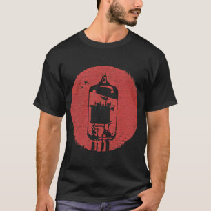 Red Distressed Effect Retro Vacuum Tube T-Shirt