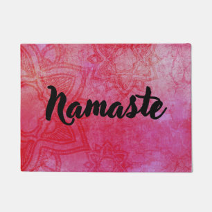 Red Distressed Mandala Namaste Doormat