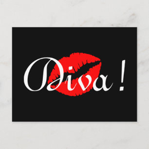 Red Diva Kiss Postcard
