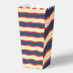 Red Dk Blue Creme Wavy Favor Box