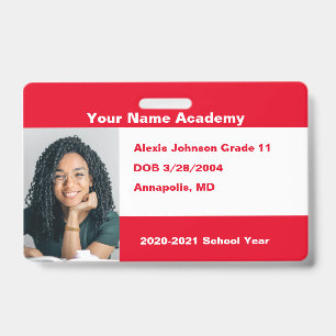 Red Do It Yourself Custom Homeschool Photo Badge