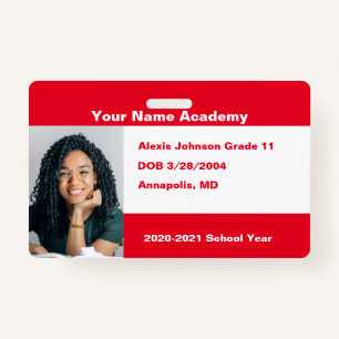 Red Do It Yourself Custom Homeschool Photo Badge