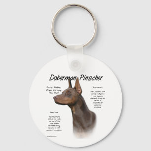 Red Doberman History  Keychain