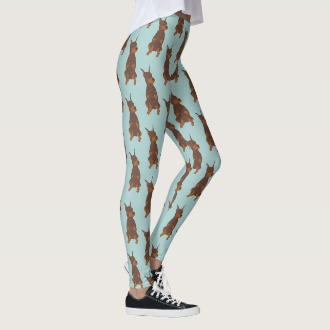 Red Doberman Pinscher  Leggings (Right)