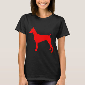 Red Doberman Pinscher Silhouette T-Shirt