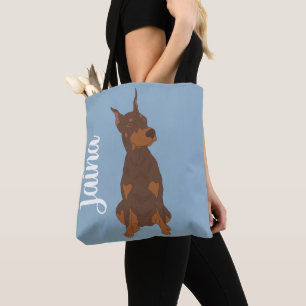 Red Doberman Pinscher Tote Bag