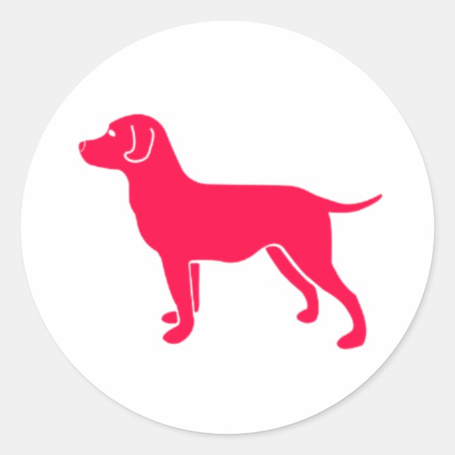 Red Dog Design Classic Round Sticker (Front)