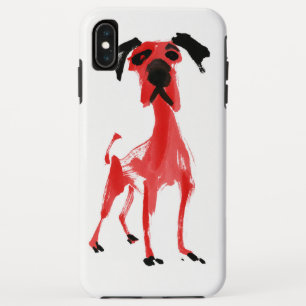 Red Dog Expressive Red & Black Dog Art Golf Ball iPhone XS Max Case