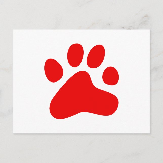 Red Dog Paw Postcard (Front)
