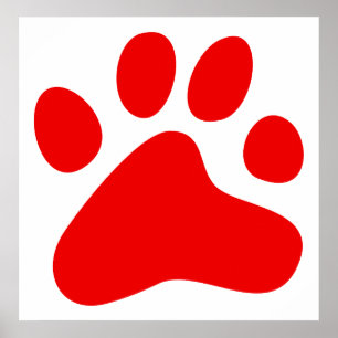 Red Dog Paw Poster