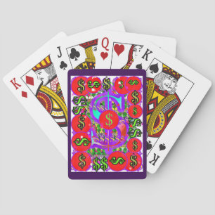 Red Dollars Signs  Playing Cards