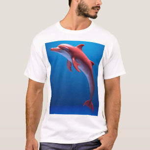 Red Dolphin Soaring Above the Clouds T-Shirt