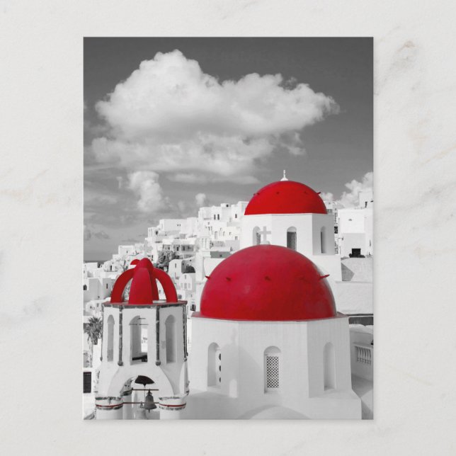 Red Dome Greek Orthodox Mykonos Church Postcard (Front)
