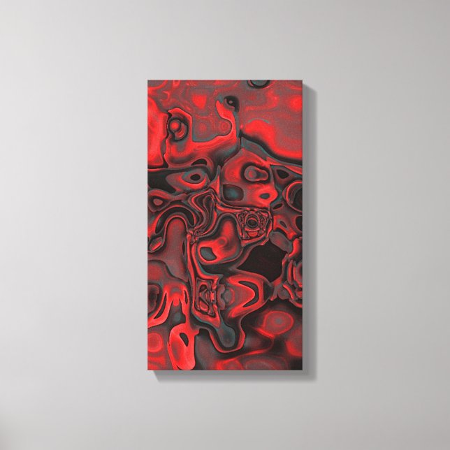 Red Dominant Gemstone Pattern Canvas Print (Front)