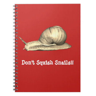 Red Don't Squish Snails Design Notebook