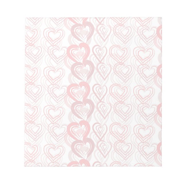 Red Doodle Hearts Pattern Notepad (Front)