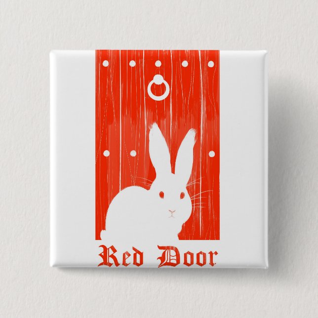 Red Door Bunny Button (Front)