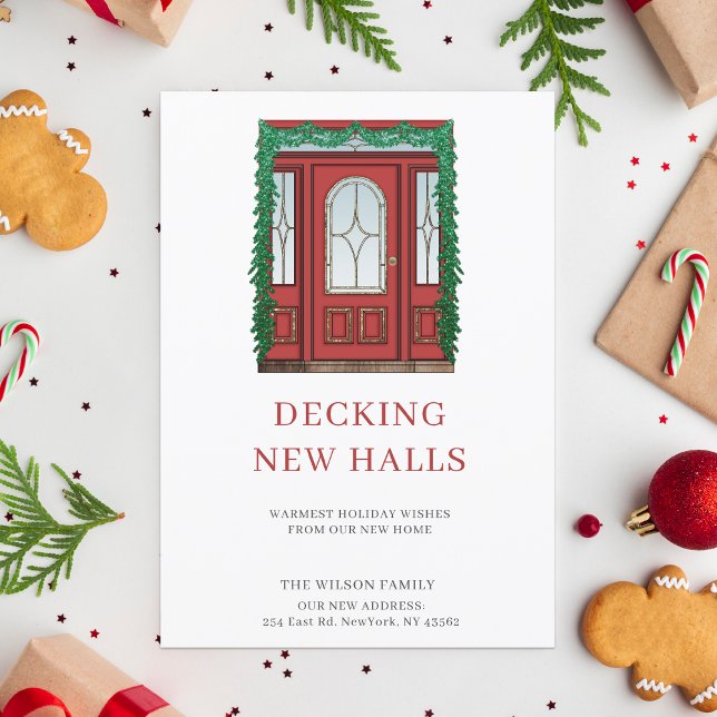 Red Door Decking New Halls New Address Moving  Holiday Card (Red Door Decking New Halls New Address Moving Holiday Card)