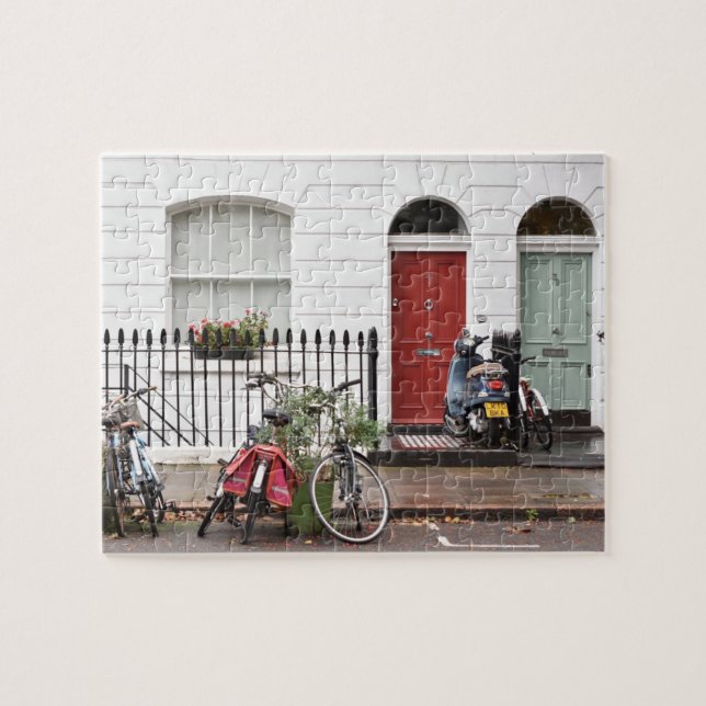 Red Door, Green Door, Islington, London UK Jigsaw Puzzle (Horizontal)