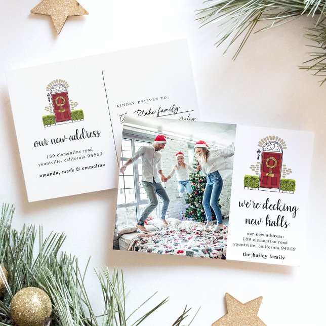Red Door Holiday Moving Announcement Postcard (Creator Uploaded)