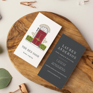 Red Door Home Staging or Interior Design Business Card