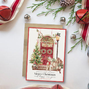 Red Door Our Home to Yours Dog Christmas Holiday Card