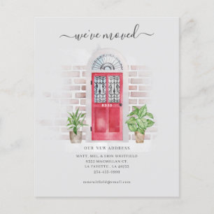Red Door We've Moved Address Moving Announcement Flyer