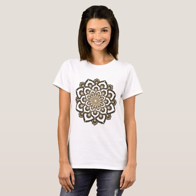 Red Dot Mandala Flower 2 T-Shirt (Front Full)